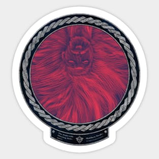 The Dude with Flowing Hair (frame moonsilver celtic rope) flipped Sticker